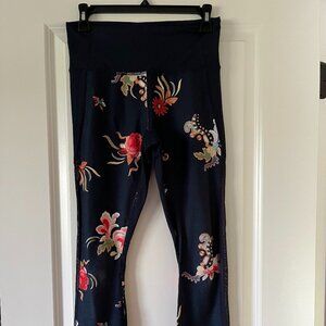 Athleta Navy Floral Leggings